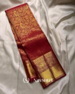 Maroon Color Top Tier Pure Golden Zari Work Soft Banarasi Silk Saree with Classy Blouse Piece