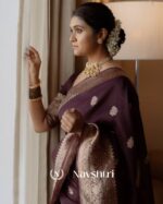 Brown Color Top Tier Soft Banarasi Silk Saree with Classy Blouse Piece - Image 2