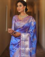 Blue Color Color Just Soft Banarasi Silk Saree with Classy Blouse Piece - Image 4