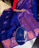 Supernal Roay Blue Color Soft Banarasi Silk Saree With Pure Golden Zari Work & Classy Blouse Piece - Image 5