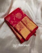 Red Color Customer Favorite Pure Golden Zari Work Soft Banarasi Silk Saree with Classy Blouse Piece - Image 2