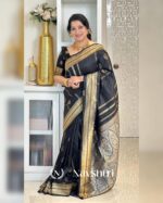 Black Color Fresh Arrival Soft Banarasi Silk Saree with Classy Blouse Piece