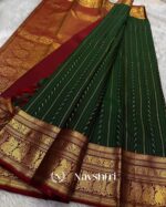 Green Color Color In Pure Golden Zari Work Soft Banarasi Silk Saree with Classy Blouse Piece - Image 2