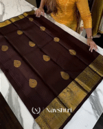 Gratifying Brown Color Soft Banarasi Silk Saree With Pure Golden Zari Work & Classy Blouse Piece - Image 3