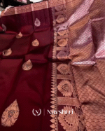 Adorable Wine Color Soft Banarasi Silk Saree With Pure Golden Zari Work & Classy Blouse Piece - Image 2