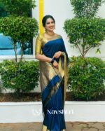 Blue  Color Latest Drop Soft Banarasi Silk Saree with Classy Blouse Piece
