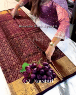 Luxurient Purple Color Soft Banarasi Silk Saree With Pure Golden Zari Work & Classy Blouse Piece - Image 7