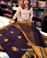 Elegant Purple Color Soft Banarasi Silk Saree With Pure Golden Zari Work & Classy Blouse Piece - Image 3