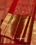 Red Color New Release Pure Golden Zari Work Soft Banarasi Silk Saree with Classy Blouse Piece - Image 3