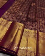 Purple Color Updated Edition Pure Golden Zari Work Soft Banarasi Silk Saree with Classy Blouse Piece - Image 3