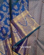 Navy Blue Color Recently Added Pure Golden Zari Work Soft Banarasi Silk Saree with Classy Blouse Piece - Image 3