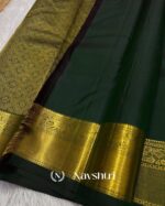 Green Color Latest Arrival Pure Golden Zari Work Soft Banarasi Silk Saree with Classy Blouse Piece - Image 3