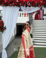 Cream Color Now Available Soft Banarasi Silk Saree with Classy Blouse Piece - Image 4