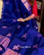 Supernal Roay Blue Color Soft Banarasi Silk Saree With Pure Golden Zari Work & Classy Blouse Piece