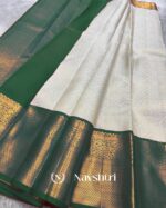 Cream Color Color Viral Pure Golden Zari Work Soft Banarasi Silk Saree with Classy Blouse Piece - Image 3