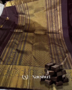 Gratifying Brown Color Soft Banarasi Silk Saree With Pure Golden Zari Work & Classy Blouse Piece - Image 4
