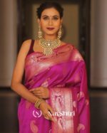 Pink Color Updated Edition Soft Banarasi Silk Saree with Classy Blouse Piece - Image 3