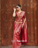 Red Color Top TierSoft Banarasi Silk Saree with Classy Blouse Piece