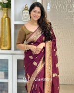 Maroon Color Luxury Edition Soft Banarasi Silk Saree with Classy Blouse Piece