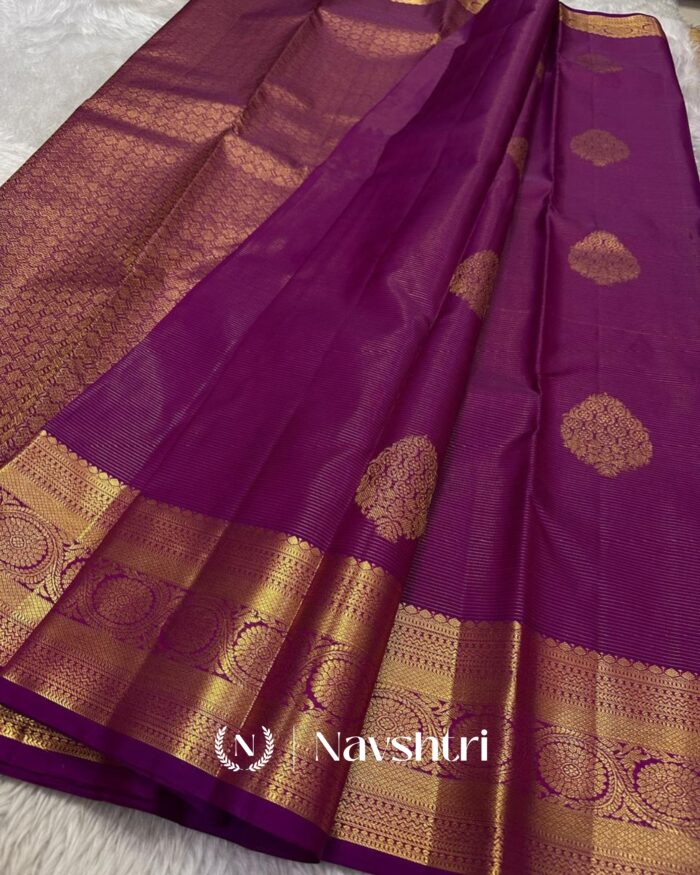 Rani Pink Color Just In Pure Golden Zari Work Soft Banarasi Silk Saree with Classy Blouse Piece - Image 4