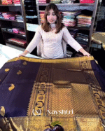 Elegant Purple Color Soft Banarasi Silk Saree With Pure Golden Zari Work & Classy Blouse Piece