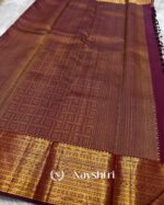 Purple Color Color Recent Pure Golden Zari Work Soft Banarasi Silk Saree with Classy Blouse Piece - Image 4