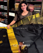 Impressive Black Color Soft Banarasi Silk Saree With Pure Golden Zari Work & Classy Blouse Piece - Image 4