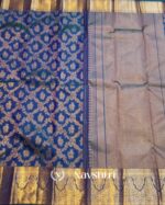 Navy Blue Color Recently Added Pure Golden Zari Work Soft Banarasi Silk Saree with Classy Blouse Piece - Image 4
