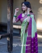 Pista Color Latest Add Soft Banarasi Silk Saree with Classy Blouse Piece - Image 3
