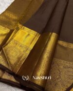 Coffe Color Hot Right Pure Golden Zari Work Soft Banarasi Silk Saree with Classy Blouse Piece - Image 3