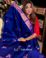 Supernal Roay Blue Color Soft Banarasi Silk Saree With Pure Golden Zari Work & Classy Blouse Piece - Image 2
