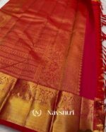 Red Color Customer Favorite Pure Golden Zari Work Soft Banarasi Silk Saree with Classy Blouse Piece - Image 4