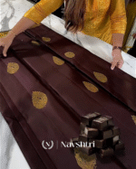Gratifying Brown Color Soft Banarasi Silk Saree With Pure Golden Zari Work & Classy Blouse Piece - Image 5