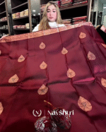 Adorable Wine Color Soft Banarasi Silk Saree With Pure Golden Zari Work & Classy Blouse Piece - Image 4