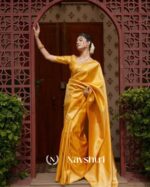 Yellow Color Just Released Soft Banarasi Silk Saree with Classy Blouse Piece - Image 5