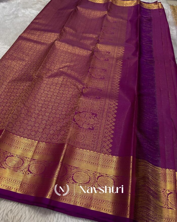 Rani Pink Color Just In Pure Golden Zari Work Soft Banarasi Silk Saree with Classy Blouse Piece - Image 5