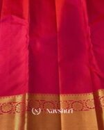 Red Color Latest Arrival Pure Golden Zari Work Soft Banarasi Silk Saree with Classy Blouse Piece - Image 5