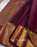 Purple Color Color Recent Pure Golden Zari Work Soft Banarasi Silk Saree with Classy Blouse Piece - Image 5