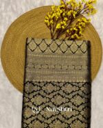 Black Color Just Released Pure Golden Zari Work Soft Banarasi Silk Saree with Classy Blouse Piece - Image 2