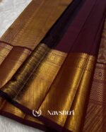 Brown Color Curated Quality Pure Golden Zari Work Soft Banarasi Silk Saree with Classy Blouse Piece - Image 5