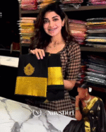 Impressive Black Color Soft Banarasi Silk Saree With Pure Golden Zari Work & Classy Blouse Piece - Image 5