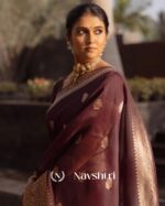 Brown Color Top Tier Soft Banarasi Silk Saree with Classy Blouse Piece - Image 6