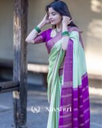 Pista Color Latest Add Soft Banarasi Silk Saree with Classy Blouse Piece - Image 2