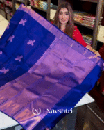 Supernal Roay Blue Color Soft Banarasi Silk Saree With Pure Golden Zari Work & Classy Blouse Piece - Image 3
