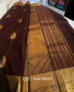 Lovely Brown Color Soft Banarasi Silk Saree With Pure Golden Zari Work & Classy Blouse Piece - Image 4