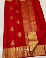 Red Color Latest Arrival Pure Golden Zari Work Soft Banarasi Silk Saree with Classy Blouse Piece - Image 6