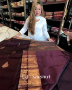 Preety Purple Color Soft Banarasi Silk Saree With Pure Golden Zari Work & Classy Blouse Piece - Image 7