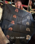 Demanding Black Color Soft Banarasi Silk Saree With Pure Golden Zari Work & Classy Blouse Piece - Image 6