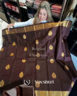 Lovely Brown Color Soft Banarasi Silk Saree With Pure Golden Zari Work & Classy Blouse Piece - Image 2