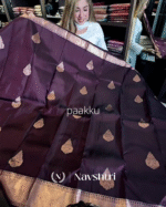 Preety Purple Color Soft Banarasi Silk Saree With Pure Golden Zari Work & Classy Blouse Piece - Image 8